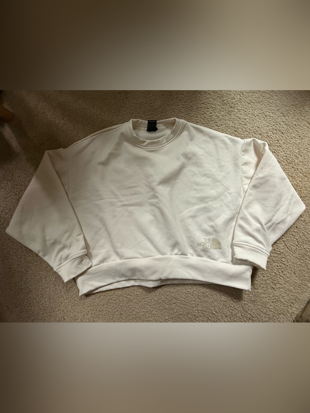 The North Face oversized crew sweatshirt Fleece Sz L White Loose Sporty